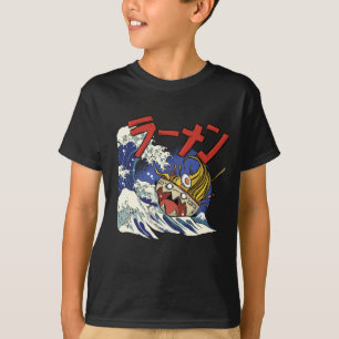 Lustige Schüssel Ramen während eines Sturms auf de T-Shirt