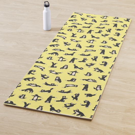 Lustige Schwarz-Weiß-Katzen machen Muster-Yoga-Mat Yogamatte (Beispiel)
