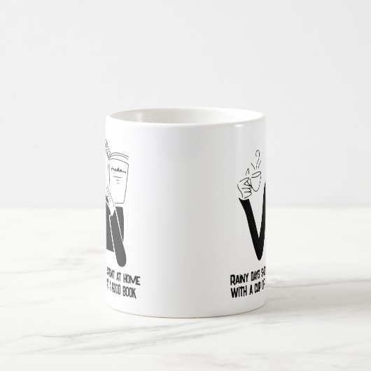 lustige Schwarz-Weiß-Tasse Kaffeetasse (Mittel)