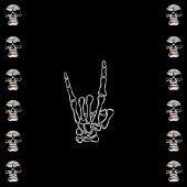 lustige schwarz-weiße Halloween Einladung