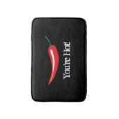 Lustige schwarze Badematte mit Rot - heiße (Vorderseite Vertikal)