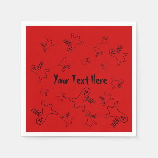 lustige schwarze Geisterschrei für halloween Serviette (Vorderseite)