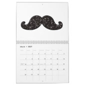 LUSTIGE SCHWARZE GLITZER-SCHNURRBART KALENDER (Mär 2027)