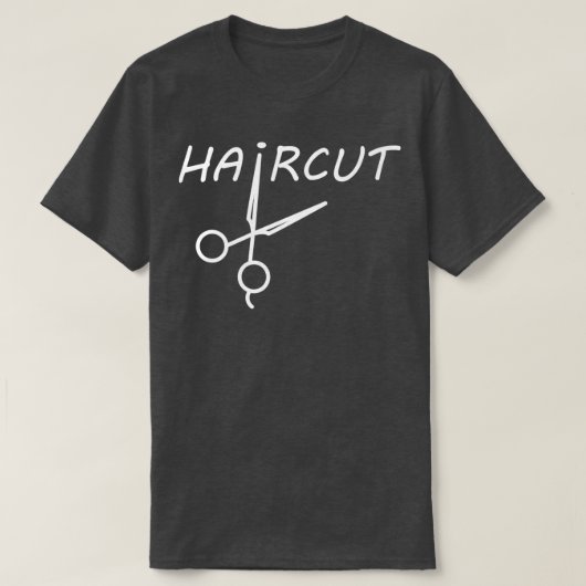 lustige schwarze Haarschneide an Barber T-Shirt (Design vorne)