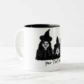 lustige schwarze Hexen beängstigend Zweifarbige Tasse (Vorderseite Links)