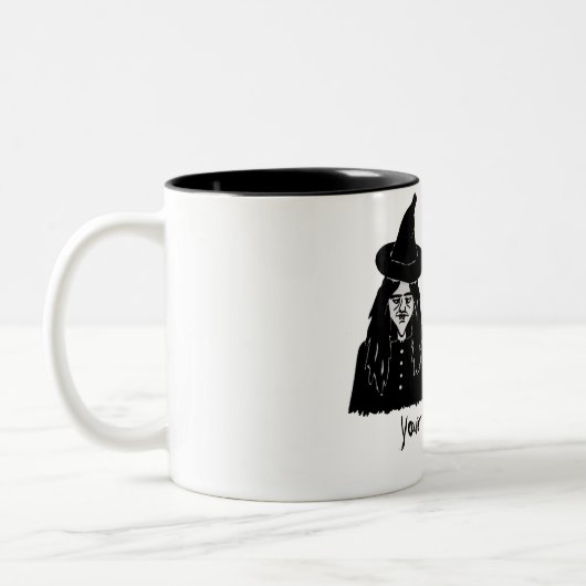 lustige schwarze Hexen beängstigend Zweifarbige Tasse (Links)