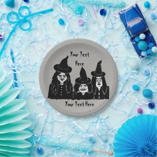 lustige schwarze Hexen beängstigender Spaß hallowe Pappteller (Party)