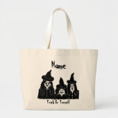 lustige, schwarze Hexen, beängstigender Trick oder Jumbo Stoffbeutel (Vorne)