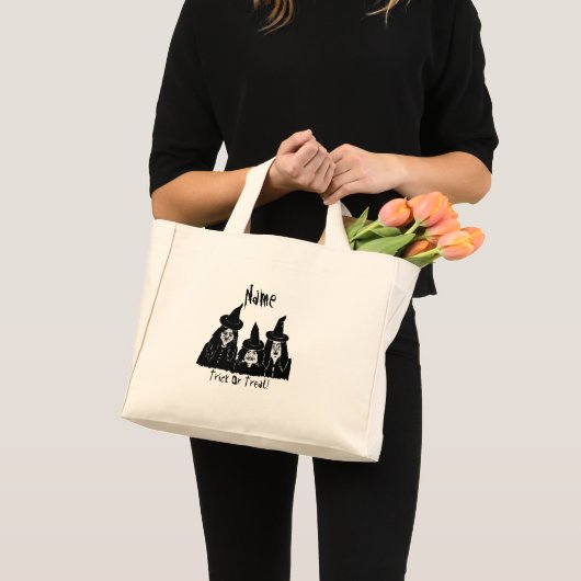 lustige, schwarze Hexen, beängstigender Trick oder Mini Stoffbeutel (Vorderseite (Produkt))