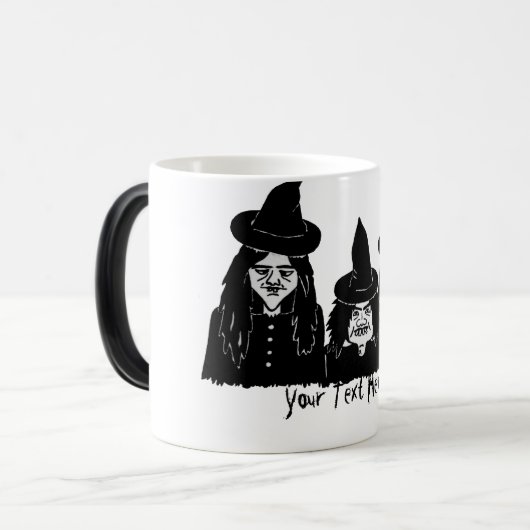 lustige, schwarze Hexen, beängstigendes Halbwunder Verwandlungstasse (Vorderseite Links)