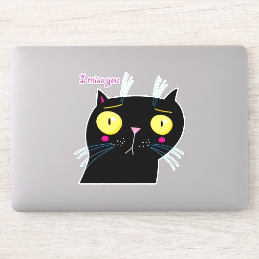 lustige schwarze Katze Aufkleber (Computer)