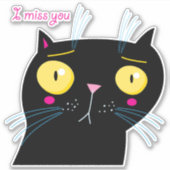 lustige schwarze Katze Aufkleber (Vorderseite)