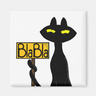 Lustige schwarze Katze " Bad Boogie - BlaBla- " Ma Magnet
