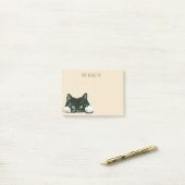 lustige schwarze Katze der Post-it Klebezettel (Auf Schreibtisch)