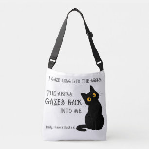 Lustige schwarze Katze Eltern Nietzsche Zitat-Tasc Tragetaschen Mit Langen Trägern