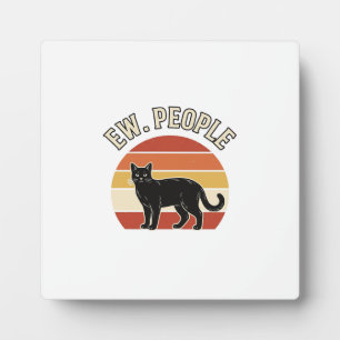 Lustige schwarze Katze Ew Leute Vintage Retro Desi Fotoplatte