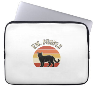 Lustige schwarze Katze Ew Leute Vintage Retro Desi Laptopschutzhülle