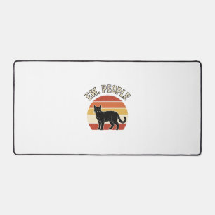 Lustige schwarze Katze Ew Leute Vintage Retro Desi Schreibtischunterlage