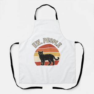 Lustige schwarze Katze Ew Leute Vintage Retro Desi Schürze