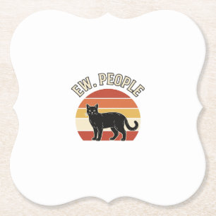 Lustige schwarze Katze Ew Leute Vintage Retro Desi Untersetzer