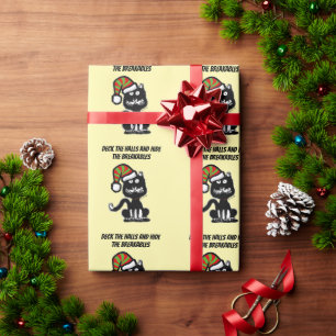 Lustige schwarze Katze Feiertags Humor Festliche K Geschenkpapier