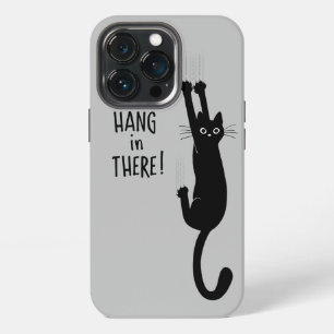 Lustige schwarze Katze hängt fest Häng rein! iPhone 13 Pro Hülle