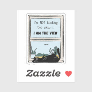 Lustige schwarze Katze, ich bin die Aussicht Aufkleber