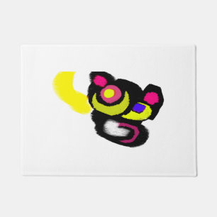 Lustige schwarze Katze Kunst Fußmatte