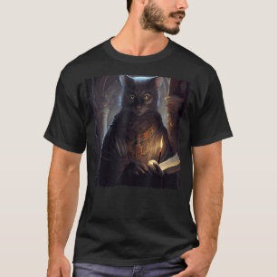 Lustige schwarze Katze leuchtende Christin für Kin T-Shirt