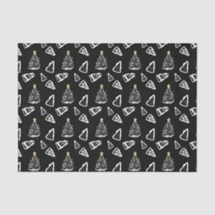 Lustige schwarze Katze Meowy Weihnachtsbaum Seidenpapier