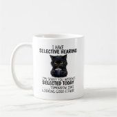 Lustige schwarze Katze Minimalistischer moderner C Kaffeetasse (Links)