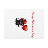 Lustige schwarze Katze mit Ballons Valentinstag Magnet (Horizontal)