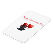 Lustige schwarze Katze mit Ballons Valentinstag Magnet (Linke Seite)