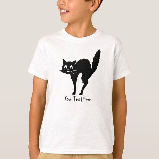 lustige schwarze Katze mit gewölbtem Rücken T-Shirt (Vorderseite)