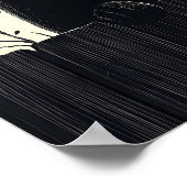 Lustige schwarze Katze mit Vollmond Poster (Ecke)