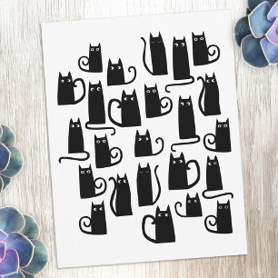 Lustige schwarze Katze Mitteilungskarte