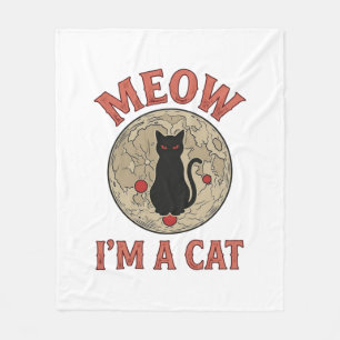 Lustige schwarze Katze Mond Vintage Halloween-Desi Fleecedecke