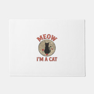 Lustige schwarze Katze Mond Vintage Halloween-Desi Fußmatte