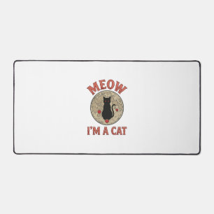 Lustige schwarze Katze Mond Vintage Halloween-Desi Schreibtischunterlage