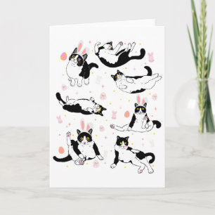 Lustige schwarze Katze Osterei Frohe Ostern Hase T Karte