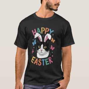 Lustige schwarze Katze Ostern Ei Frohe Ostern Hase T-Shirt