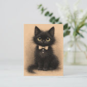 Lustige schwarze Katze. Postkarte (Stehend Vorderseite)