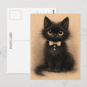 Lustige schwarze Katze. Postkarte (Vorne/Hinten)