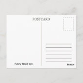 Lustige schwarze Katze. Postkarte (Rückseite)