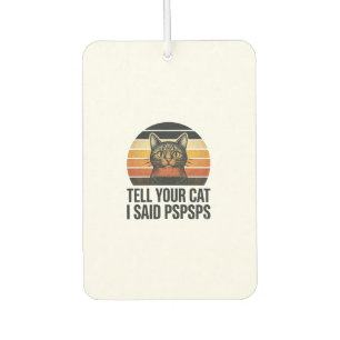 Lustige schwarze Katze Pspsps Vintage-Sonnenunterg Autolufterfrischer