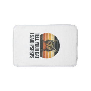 Lustige schwarze Katze Pspsps Vintage-Sonnenunterg Badematte