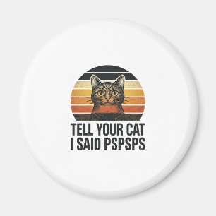 Lustige schwarze Katze Pspsps Vintage-Sonnenunterg Magnet