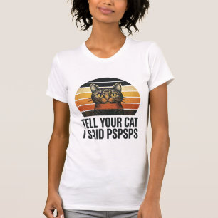 Lustige schwarze Katze Pspsps Vintage-Sonnenunterg T-Shirt