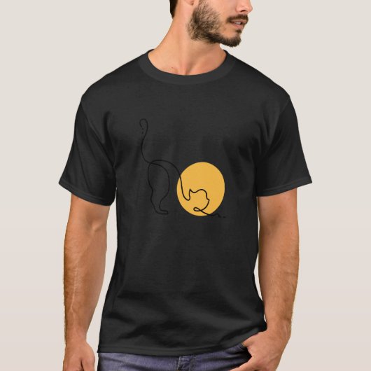 Lustige schwarze Katze T-Shirt (Vorderseite)