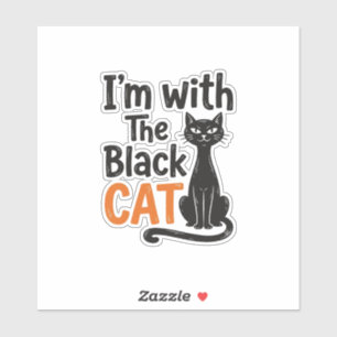 Lustige schwarze Katze Vintage-Stich Halloween-Des Aufkleber